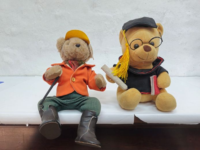 Vintage Dressed Teddy Bear Duo: The Fox Hunter & The Academic Scholar