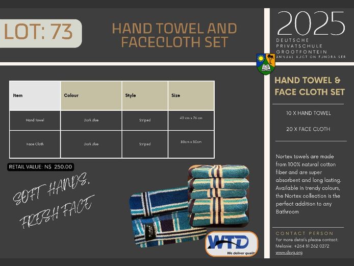 HAND TOWEL AND FACE CLOTH SET 