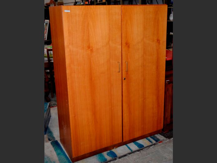 CHERRY FINISH 2-DOOR STATIONERY CABINET, 112 x 45 x 149cm
