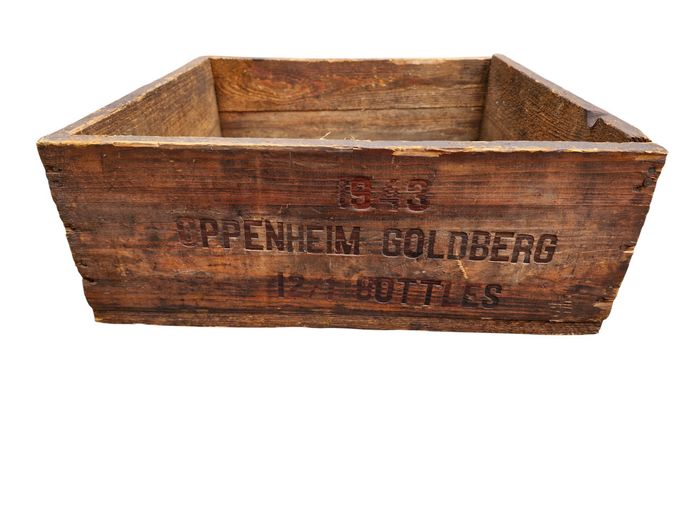Vintage 1943 Oppenheim Goldberg Wooden Bottle Crate