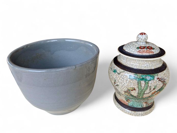 Antique Chinese Porcelain Jar & Ceramic Planter