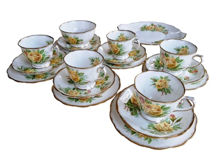 1940's Royal Albert Yellow Tea Rose Bone China Set
