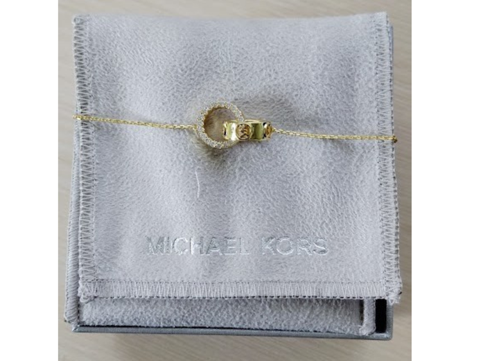 MICHAEL KORS GOLD-TONE STERLING SILVER PENDANT NECKLACE 