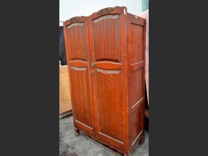 IMBUIA 2-DOOR WARDROBE WITH 3 INNER DRAWERS, 99 x 50 x 182cm [Scratched]