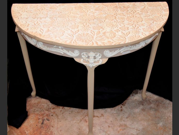 PAINT TECHNIQUE HALF MOON TABLE, 91 x 44 x 75cm