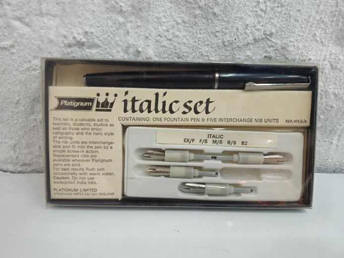 Platignum Italic Fountain Pen Set with Interchangeable Nibs