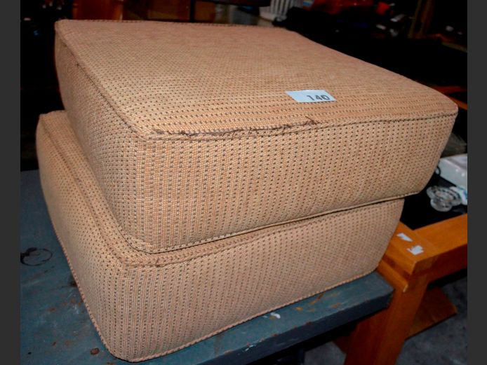 LOT OF 2: BROWN COUCH CUSHIONS, 60 x 60cm [Repaired]