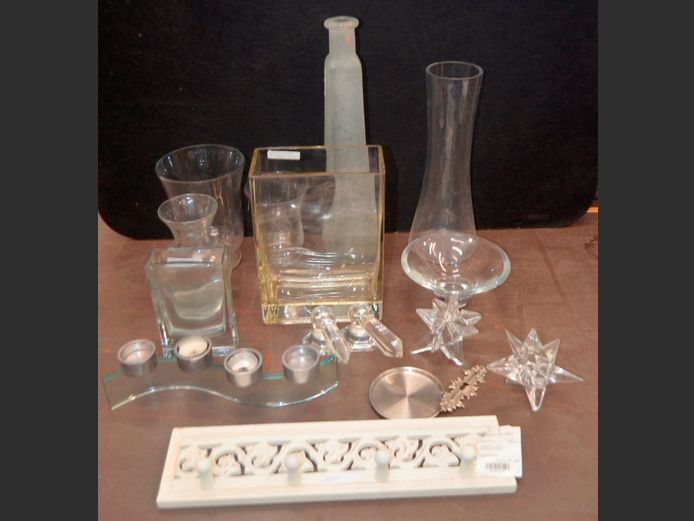 GLASS VASES, GLASS BOWL, etc
