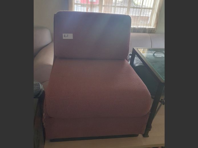 BURGENDY CHECK UPHOLSTERED CHAIR