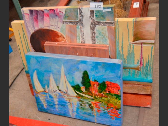 ASSORTED UNFRAMED OILS ON CANVAS