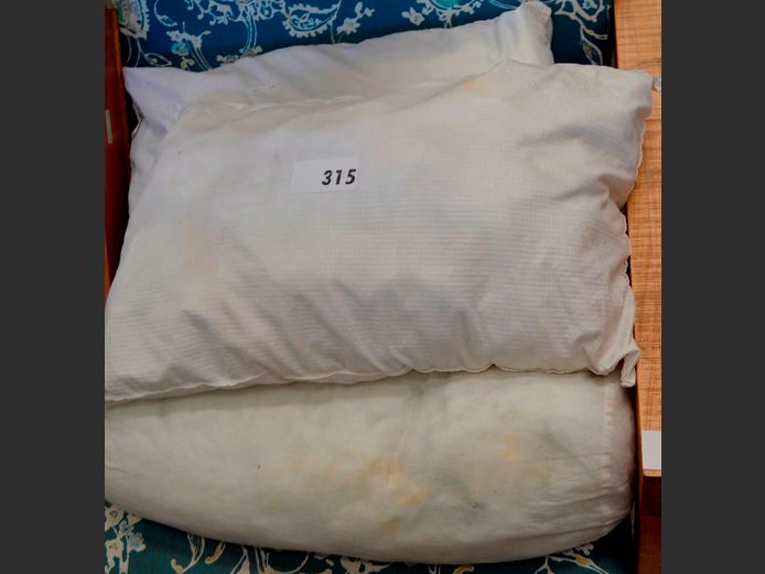 LOT: BOLSTER CUSHION & STANDARD PILLOWS