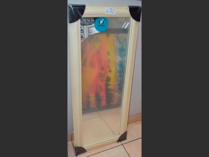 WHITE FRAMED MIRROR, 120 x 51cm
