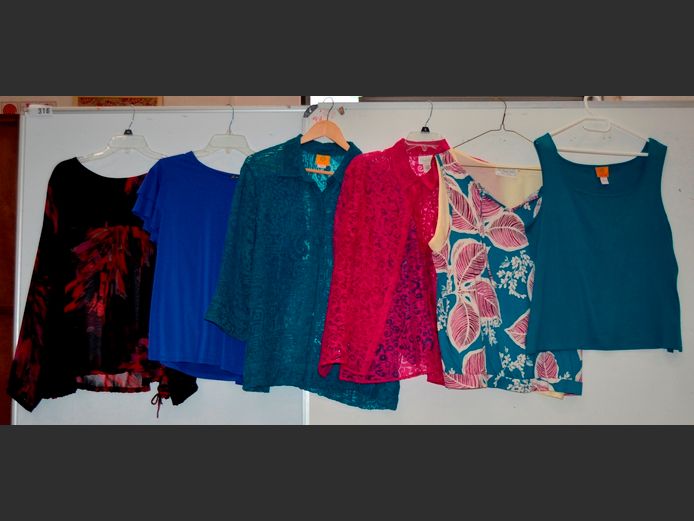 LOT OF 6 LADIES TOPS: RUBY RD., DESIGN STUDIO, STUDIO WORKS & OTHERS [Sizes 16, XL & XXL]
