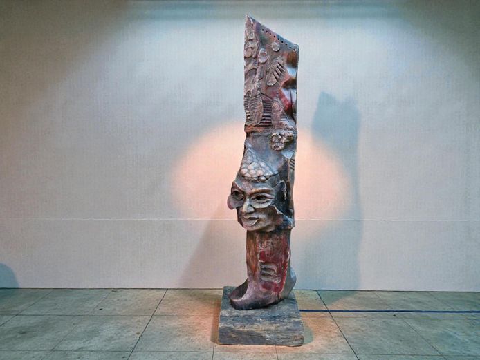 Monolithic Sleeper Wood Totem Sculpture