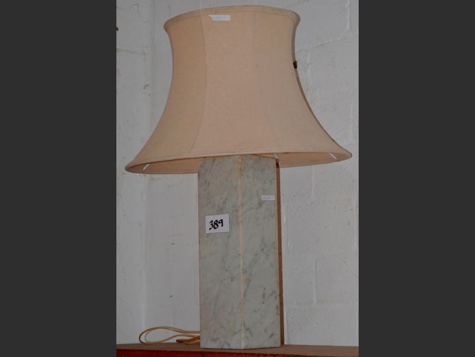 MARBLE TABLE LAMP WITH SHADE, 72cm High