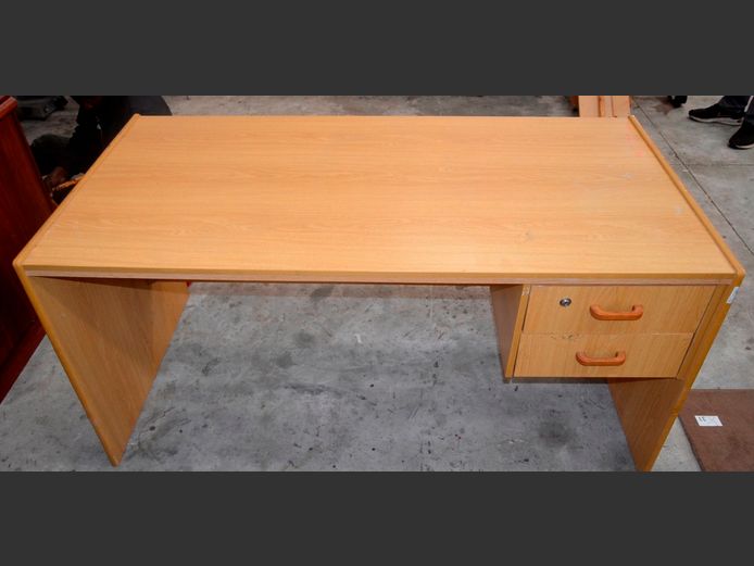 OAK FOIL 2-DRAWER DESK, 154 x 77 x 76cm