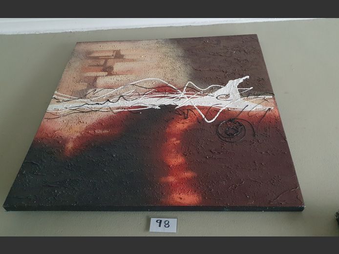 UNFRAMED OIL ON CANVAS "ABSTRACT"