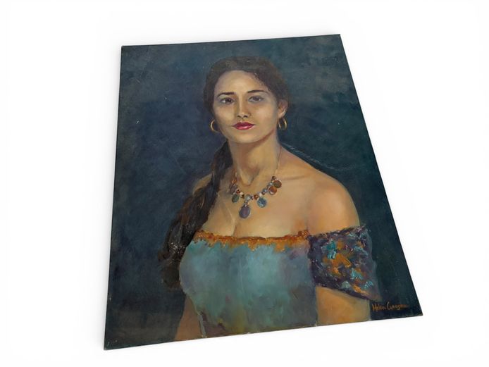 Oil Portrait Painting – Female Study (Signed “Helen Goosen”)