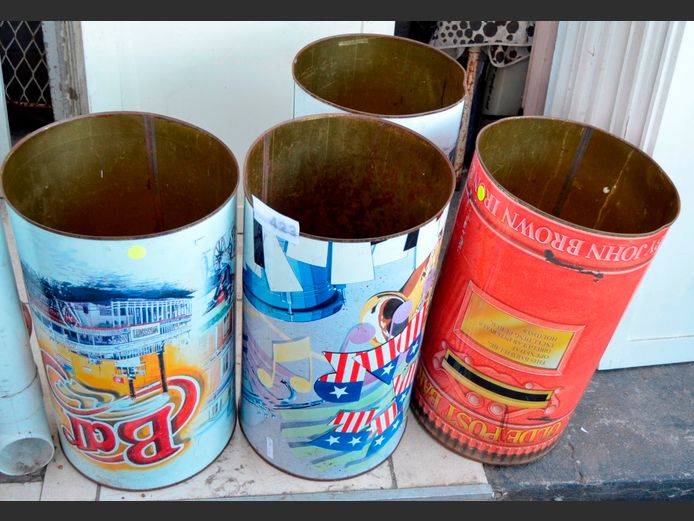 LOT: 4 x METAL DRUMS, 27cm Diameter x 47cm High