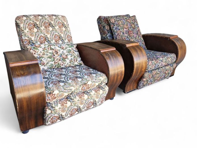 Pair of South African Art Deco Club Chairs