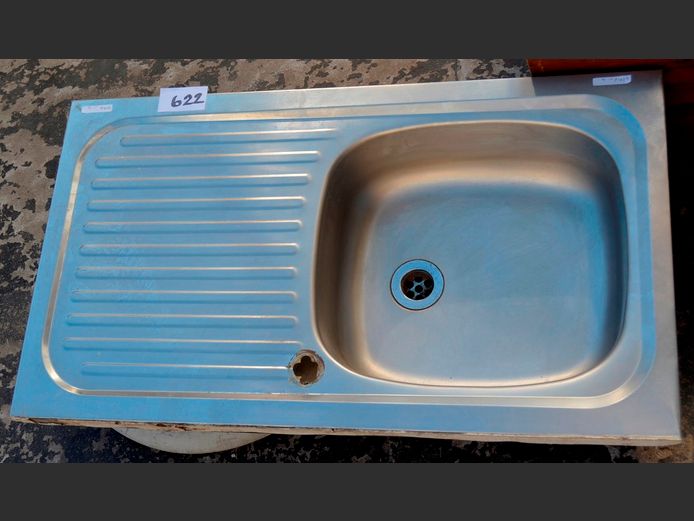STAINLESS STEEL SINGLE BOWL SINK, 80 x 46cm