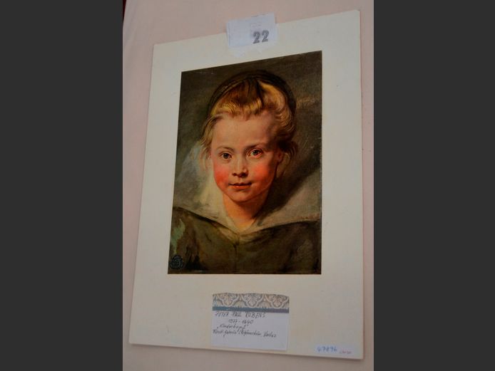UNFRAMED PRINT "KINDERKOPF", 1577-1640 BY PETER PAUL RUBENS, 28 x 20cm