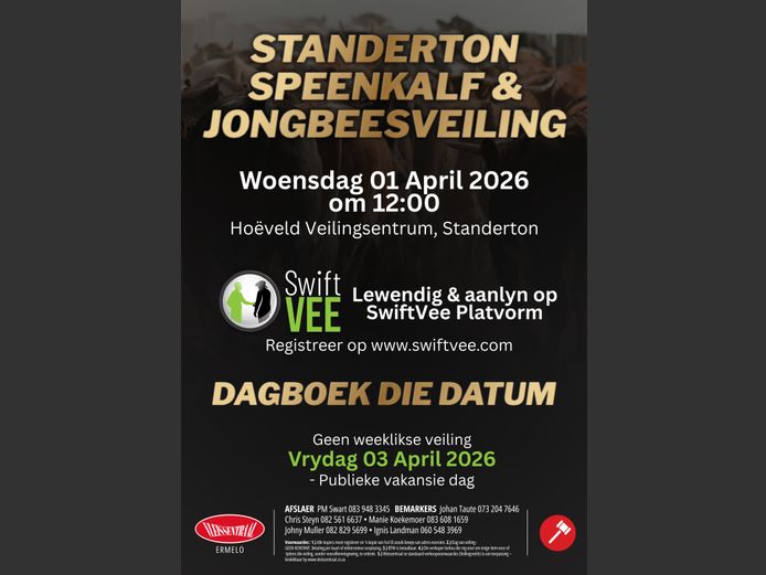 STANDERTON SPEENKALF & JONGBEESVEILING