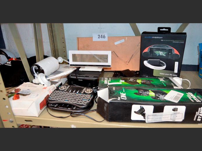 PS ONE CONTROLLER DOCKS, ASSORTED DESK CLOCKS, etc [Untested]