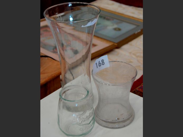 LOT OF 3: GLASS VASES