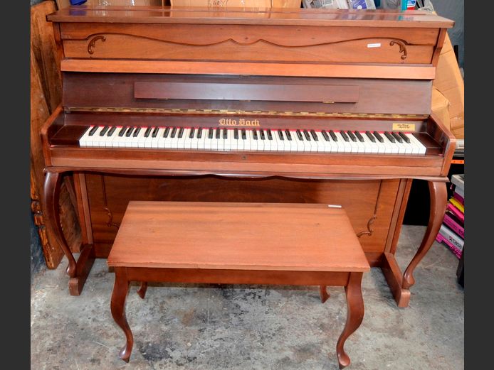 OTTO BACH PIANO, 145 x 57 x 110cm & STOOL, 80 x 38 x 48cm