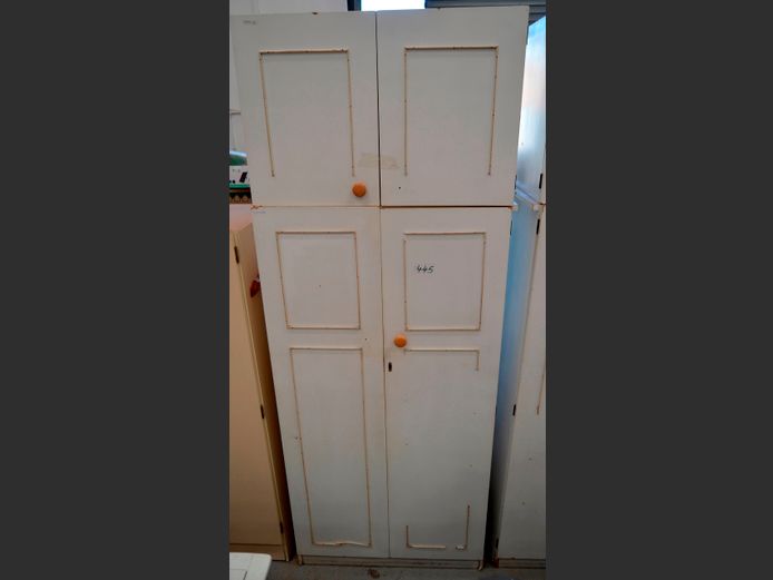 WHITE 4-DOOR WARDROBE, 91 x 56 x 244cm [Water damaged] [#: 415182325]