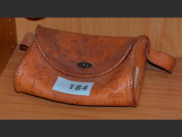BROWN LEATHER HANDBAG