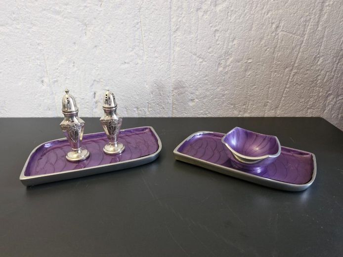 Faux Enamel & Aluminum Style Condiment & Serving Set