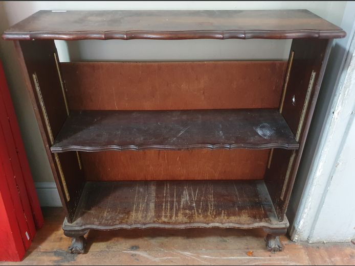 IMBUIA BALL & CLAW 2-TIER BOOKSHELF