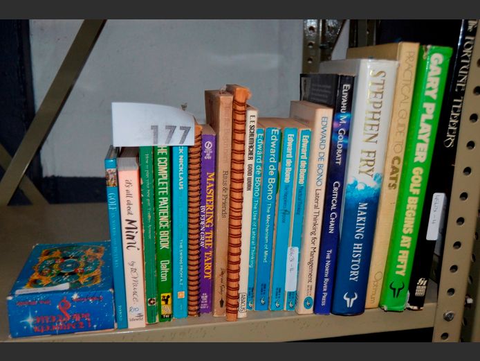ASSORTED BOOKS & TAROT CARDS