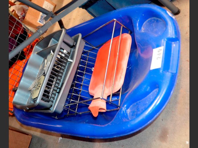 BLUE BABY BATH, DISH DRYING RACKS, etc