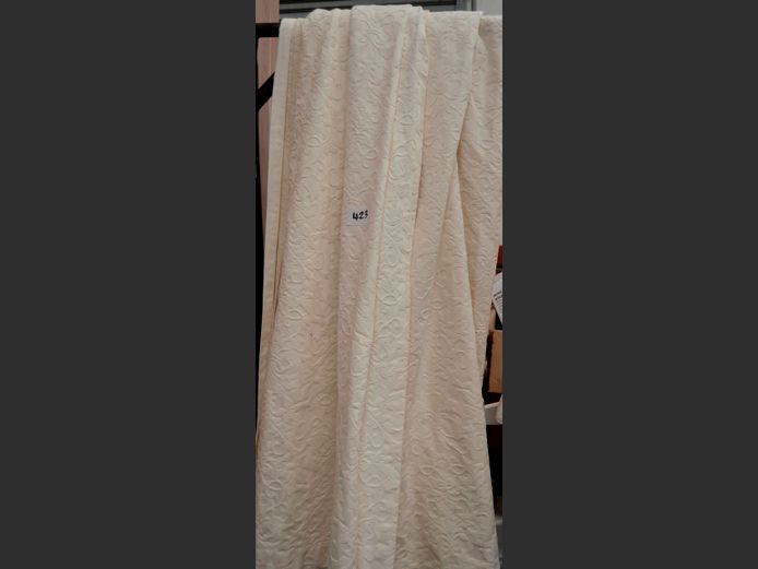 PAIR CREAM LINED CURTAINS