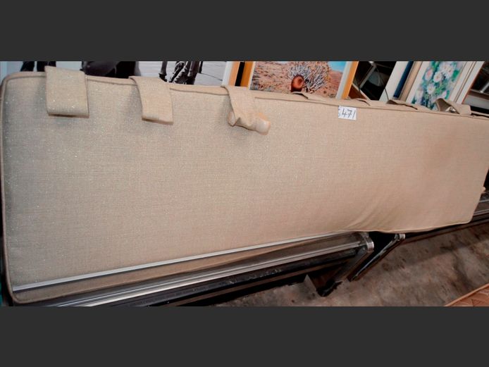 BEIGE UPHOLSTERED WALL MOUNT QUEEN SIZE HEADBOARD