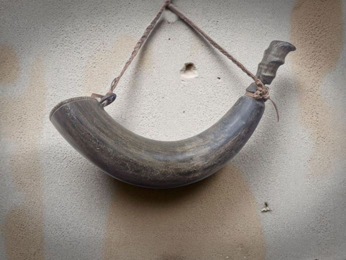 Large Antique Buffalo Powder Horn