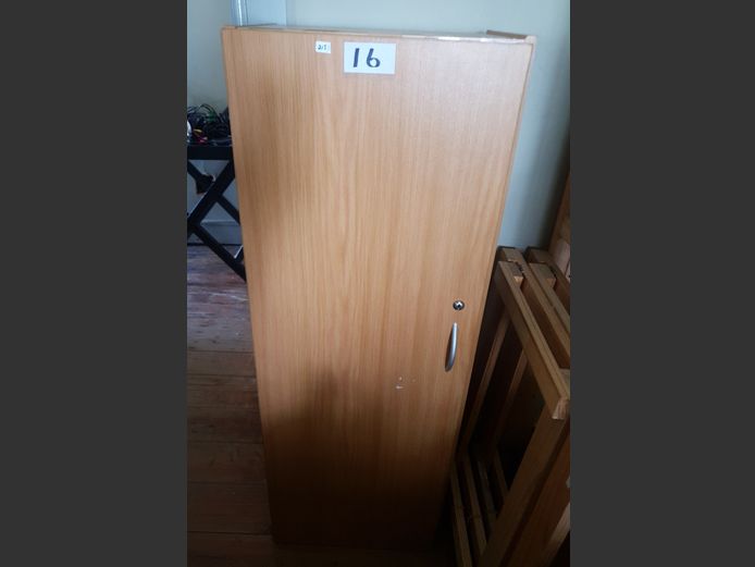 OAK FOIL SINGLE DOOR CUPBOARD, 43 x 31 x 120cm