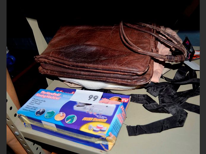 BROWN LEATHER HANDBAG, DOG CARRIER BAG, etc