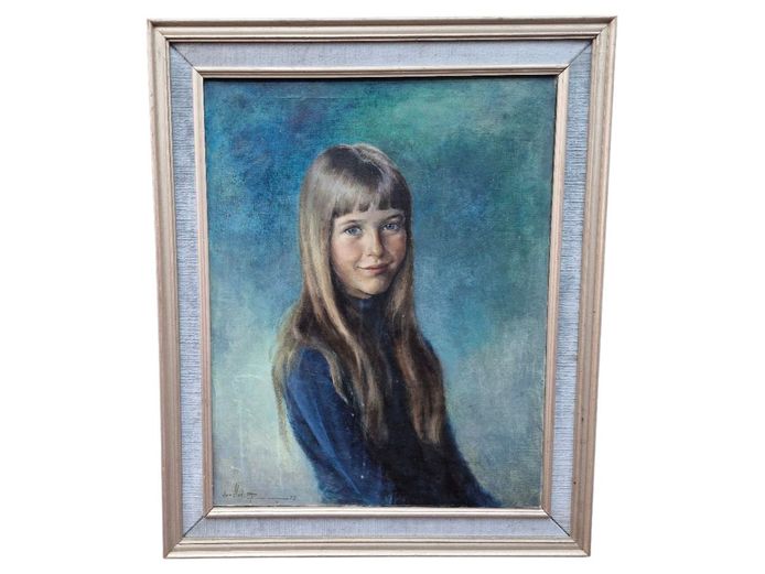 Vintage Framed Oil Portrait | Signed