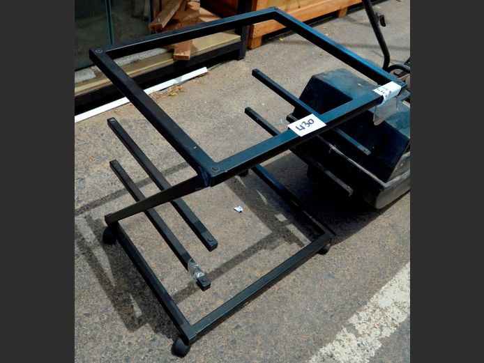 BLACK METAL HI-FI STAND, 55 x 45 x 63cm [Glass needed]