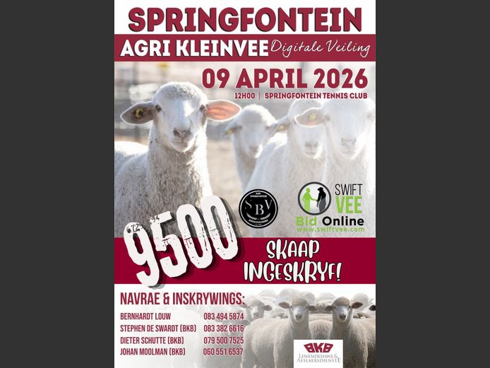 SPRINGFONTEIN AGRI KLEINVEE VEILING