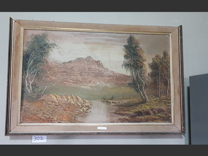 FRAMED OIL ON BOARD "LANDSCAPE", 78 x 47cm