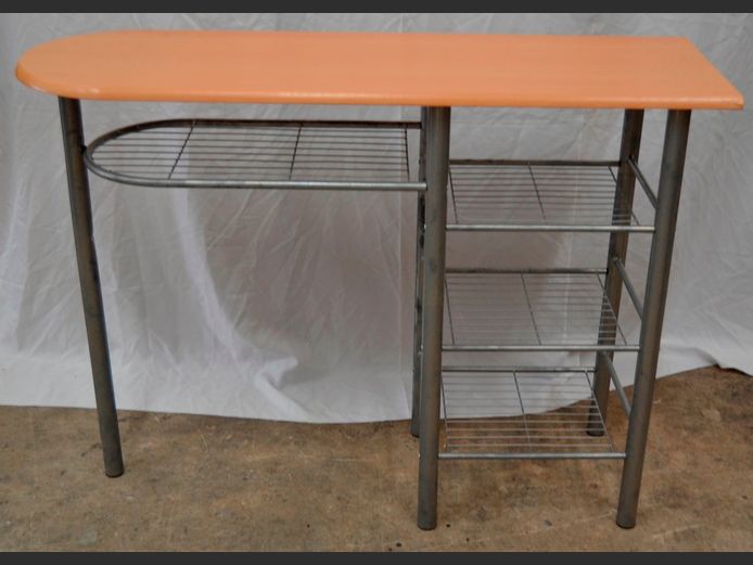 BEECH FOIL & METAL IRONING STATION, 120 x 40 x 88cm