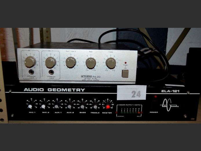 AUDIO GEOMETRY MIXER & A TELERAD P.A. AMP [Switch on]
