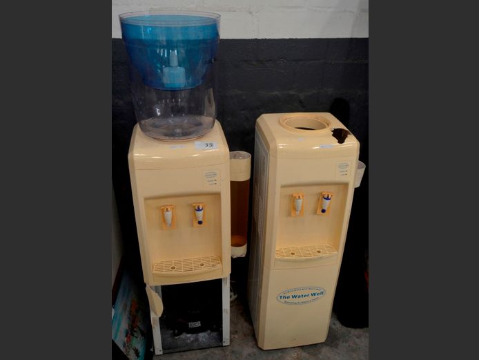 LOT: 2 x "THE WATER WELL" HOT & COLD WATER DISPENSERS [Switch on, untested further, damaged]