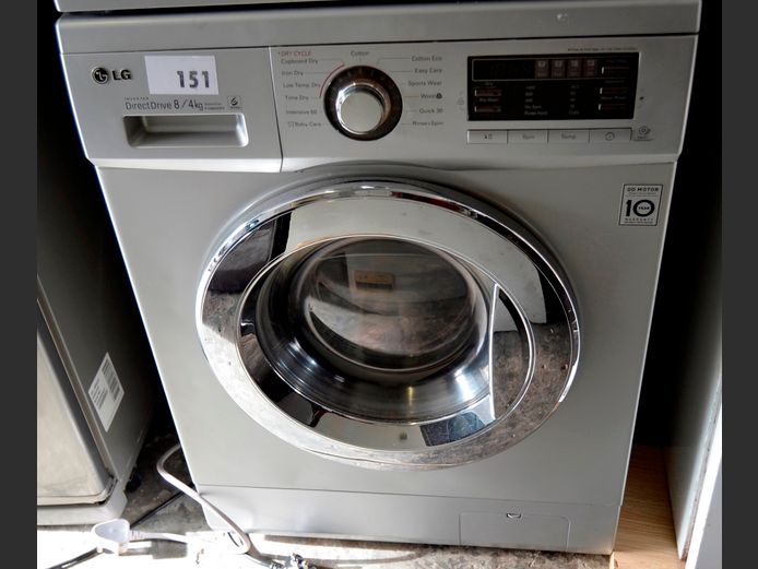 LG DIRECT DRIVE 8/4kg METALLIC FINISH FRONT LOADING WASHER/DRYER COMBO [Switches on, faulty, showing error code]