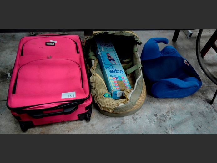 SUITCASE, BABY CARRY COT, etc